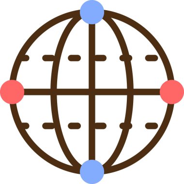 küresel ağ simgesi. genel bağlantı vektör simgesinin ana hatlarını izole et