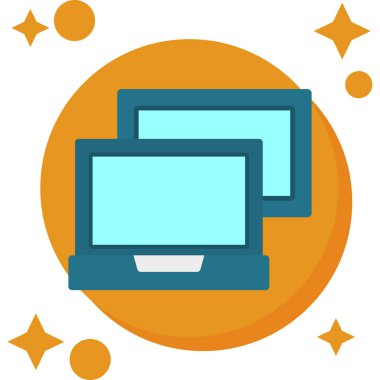 Bilgisayar monitörü. Web simgesi basit illüstrasyon