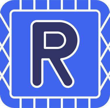 R Harfi logo tasarım şablonu ögeleri