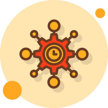 Düz dizaynda dişli simgesinin vektör çizimi