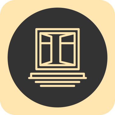 Modern b penceresinin vektör illüstrasyonu pencere simgesinden yoksun