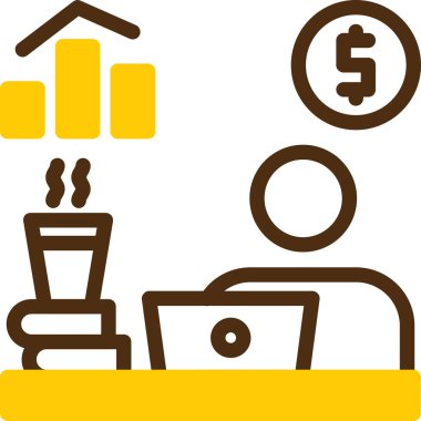 iş parası finans simgesi ana hat biçiminde