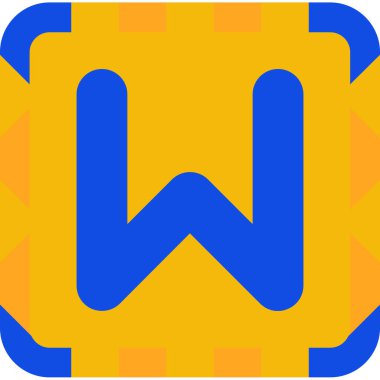 w harfi simgesi, vektör illüstrasyonu