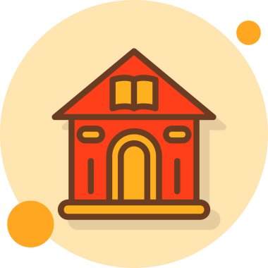 vektör evi düz simgesi