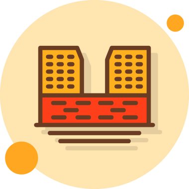 Otelde. Web simgesi vektör illüstrasyonu