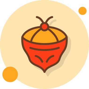 Kırmızı ve turuncu çizgi film ikonunun vektör çizimi