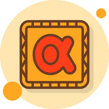 harf düğmesi simgesi, vektör illüstrasyonu, arkaplanda tasarım.