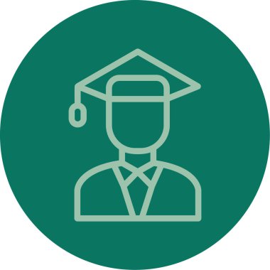 Öğrenci mezuniyet ikonu vektör illüstrasyonu