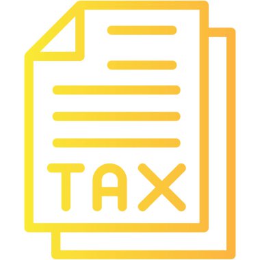 Vergi ikonu vektörü. Taslak vergi tabelası. izole edilmiş sınır sembolü çizimi