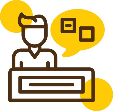 Kağıt ikonlu adam. vektör illüstrasyonu