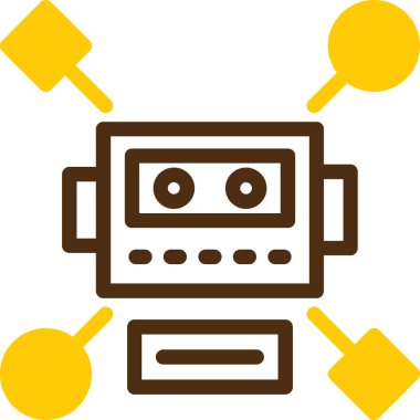 Doldurulmuş dış hat biçiminde yapay zeka robot simgesi