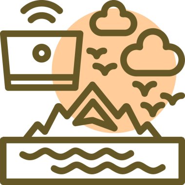 Bulut internet simgesi - ana hatlar biçiminde