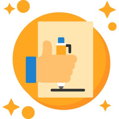 Düz biçimli el yazısı tasarımı simgesi