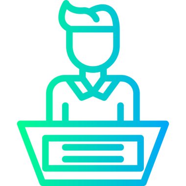 İş adamı. Web simgesi basit illüstrasyon