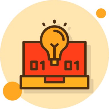 ampul fikir simgesi, vektör illüstrasyon