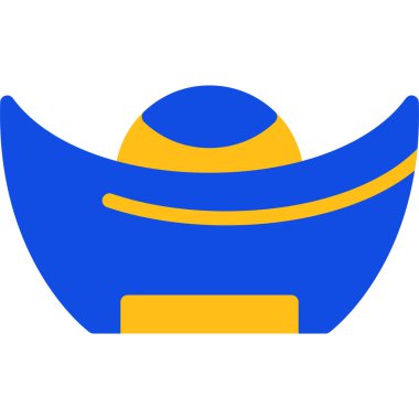 Kask vektör simgesi. biçim düz bicolor ve sarı semboller, yuvarlak açılar, beyaz arkaplan