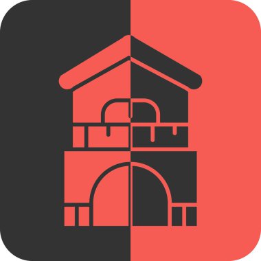 bina simgesi, illüstrasyon, düz tasarım