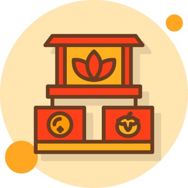 Çin Feneri ikonu, Çin Yeni Yıl İlgili Vektör İllüstrasyonu