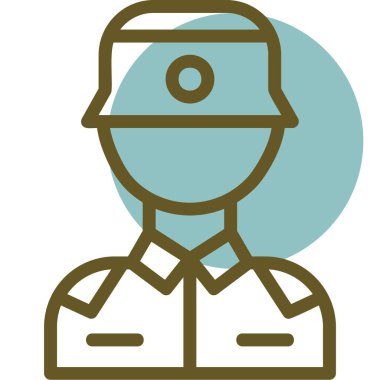 Asker. Web simgesi vektör illüstrasyonu