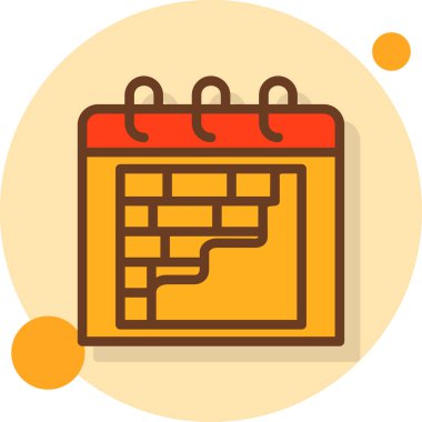 Düz çizgili takvim tarihi olay simgesi