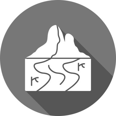 Volkan simgesi, vektör illüstrasyonu