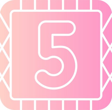 Moda stili izole edilmiş arkaplanda beş numaralı simge