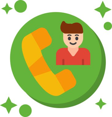 Telefon vektör illüstrasyon tasarımlı çağrı merkezi adamı