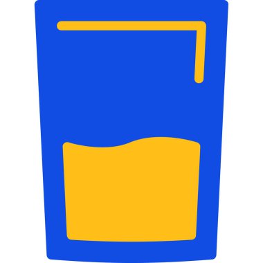 Çizgi film camının mavi ve siyah ikonunun vektör çizimi