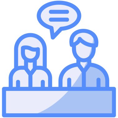 Konferans toplantı simgesi, vektör illüstrasyonu