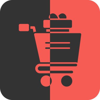 Alışveriş arabası ikonu. siyah ve beyaz renkli. vektör illüstrasyonu.