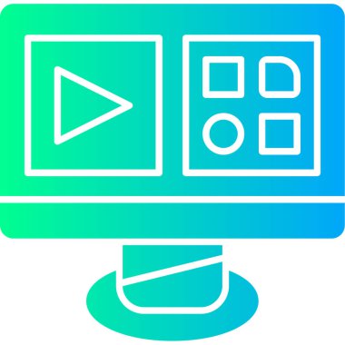 Video kamera. Web simgesi basit illüstrasyon