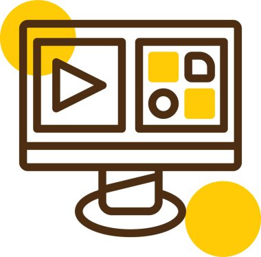 Web simgesi, ortam oynatıcısının vektör illüstrasyonu