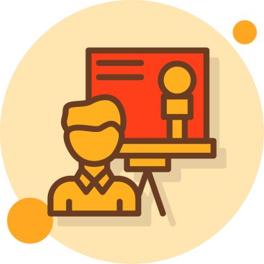 İş sunum simgesi vektör illüstrasyonu