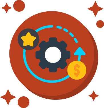 İş düz simgesi, vektör illüstrasyonu