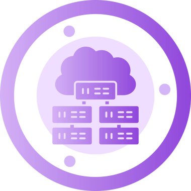 Bulut sunucusu. Web simgesi basit illüstrasyon