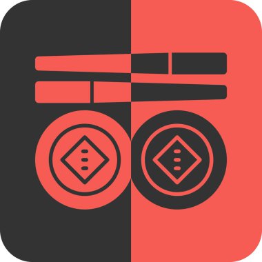 Basit Sushi vektör simgesi, illüstrasyon