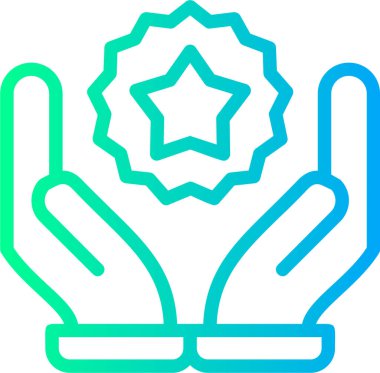 Sihirli kristal ikonu olan el, basit vektör illüstrasyonu