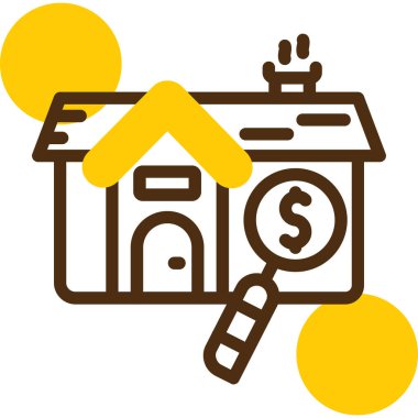 Emlak evi ikonu. Web için özellik vektör simgelerinin özet çizimi