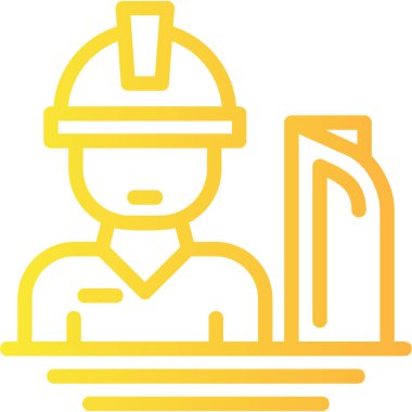 Taslak biçiminde inşaat işçisi simgesi