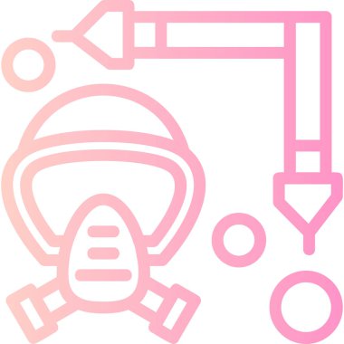 Gaz maskesi simgesinin vektör illüstrasyonu