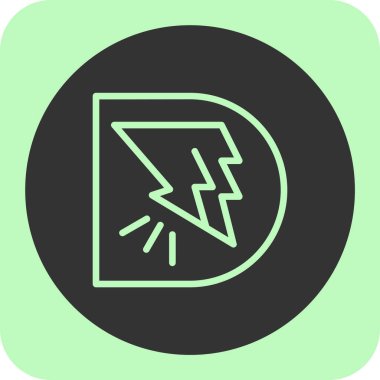 Yıldırım simgesi soyut bir grupta izole edildi