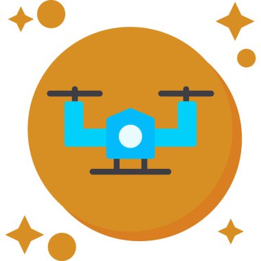 Düz stil uçan dron simgesi