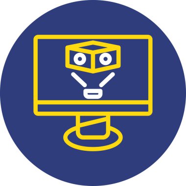 Monitör. Web simgesi basit illüstrasyon