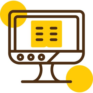 Web simgesi, bilgisayarın vektör illüstrasyonu