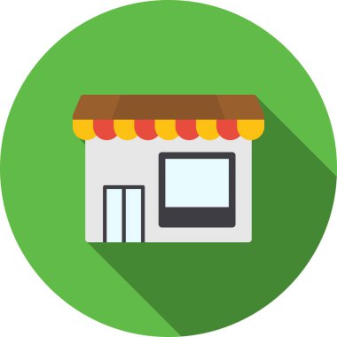 Alış veriş binası ikonu, vektör. resimleme