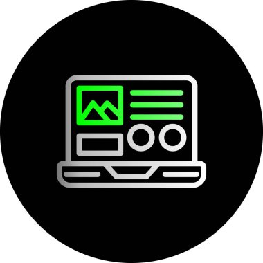 Ağ simgesi. Web tasarımı için basit veri analiz simgesi çizimi