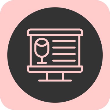 şarap cam ikonu, vektör illüstrasyonu