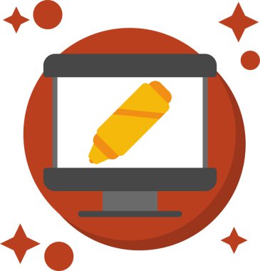 dijital pazarlama düz simgesi