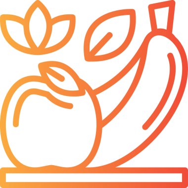 meyve sağlıklı meyve simgesi ana hatları biçiminde