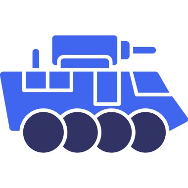Askeri tank. Web simgesi basit illüstrasyon